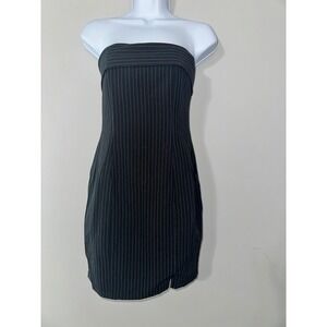 Edit By Nine Women's Strapless Pinstripe Mini Dress - Bodycon Clubwear